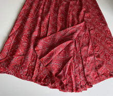 Load image into Gallery viewer, RIXO Georgia A Line Red Print Silk Midi Skirt Size L 14 12