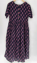 Load image into Gallery viewer, SILVER WISHES Linen Blend Cactus Pocket Midi Maxi Dress Size 6-8 BNWT