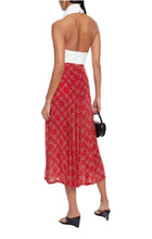 Load image into Gallery viewer, RIXO Georgia A Line Red Print Silk Midi Skirt Size L 14 12