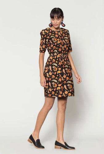 GORMAN Printed Paisley A Line Fit Flare Dress With Pockets Size 8