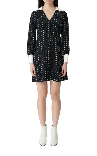 MAJE Randi Polka Dot Long Sleeve Dress Size 38 Fit 8-10 AU/UK