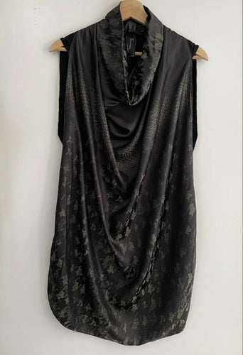 ALISTAIR TRUNG Sleeveless Cowl Neck Drape Tunic Top Blouse Size 4 FIT 12-14