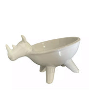 Load image into Gallery viewer, Hand Crafted Gloss Ceramic Rhino Dish Trinket Soap
