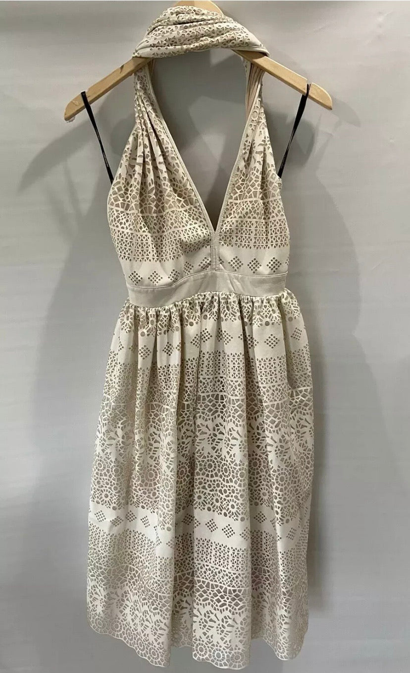 NICOLANGELA Divine A Line Laser Cut Dress Size 10-14 BNWT $690