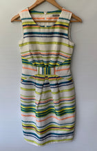 Load image into Gallery viewer, (Preloved) JIGSAW amazing Multi Coloured Striped Pencil Dress Size 6