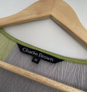 CHARLIE BROWN Amazing Long Sleeve Colour Black Dress Size 10