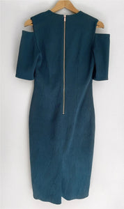 GINGER & SMART Textured Emerald Green Midi Dress Size 10