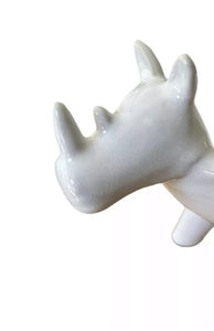 Hand Crafted Gloss Ceramic Rhino Dish Trinket Soap