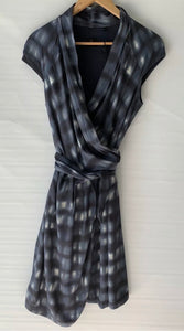 (Preloved) DAVID LAWRENCE Gorgeous Check Print Wrap Shirt Dress Size 8