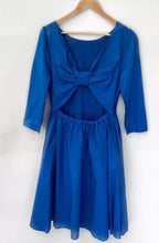 Load image into Gallery viewer, HENRY HOLLAND  Blue Bow Back A Line Cotton Dress With Pockets Size 12 BNWT