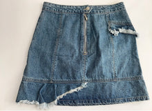 Load image into Gallery viewer, ENA PELLY Raw Edge Frill Panel Denim Skirt Size 10 BNWT $169