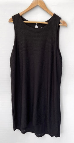 SUSSAN gorgeous Black Textured Hi Low Asymmetrical Dress Size L BNWT $99.95