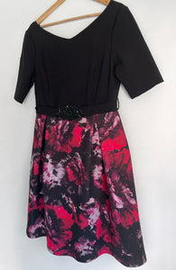 ANTHEA CRAWFORD A Line Beaded Belted Dress With Pockets Size 14 $699